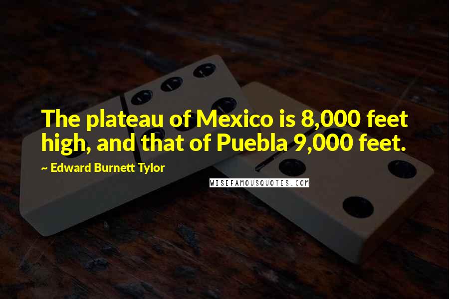 Edward Burnett Tylor Quotes: The plateau of Mexico is 8,000 feet high, and that of Puebla 9,000 feet.