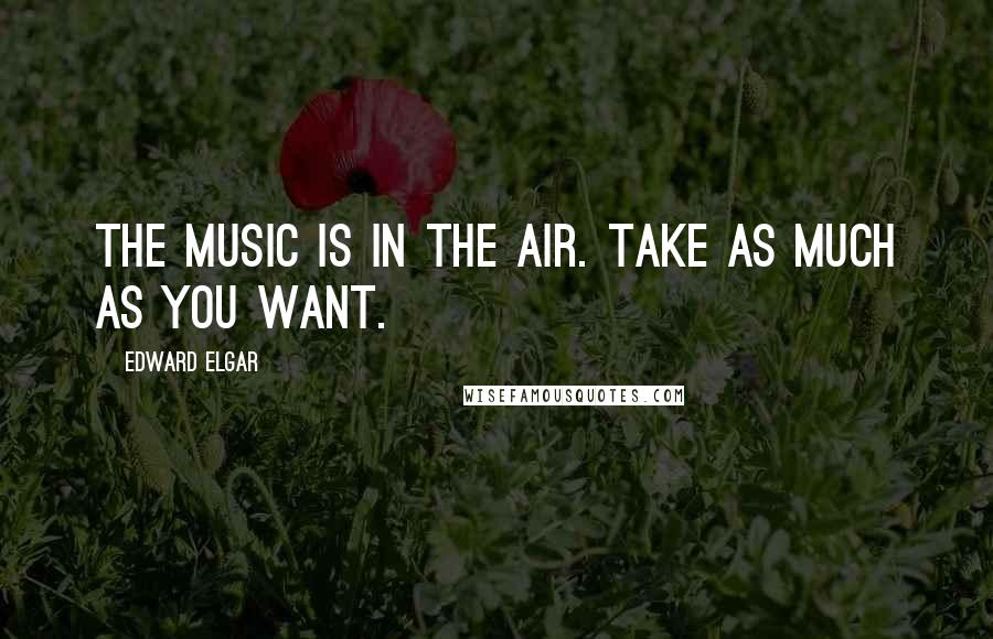 Edward Elgar Quotes: The music is in the air. Take as much as you want.