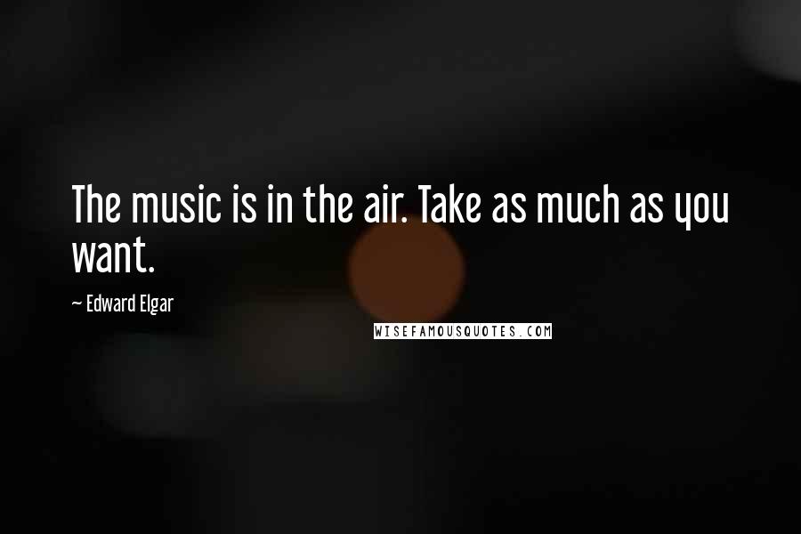 Edward Elgar Quotes: The music is in the air. Take as much as you want.