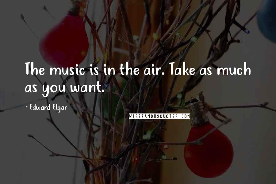 Edward Elgar Quotes: The music is in the air. Take as much as you want.