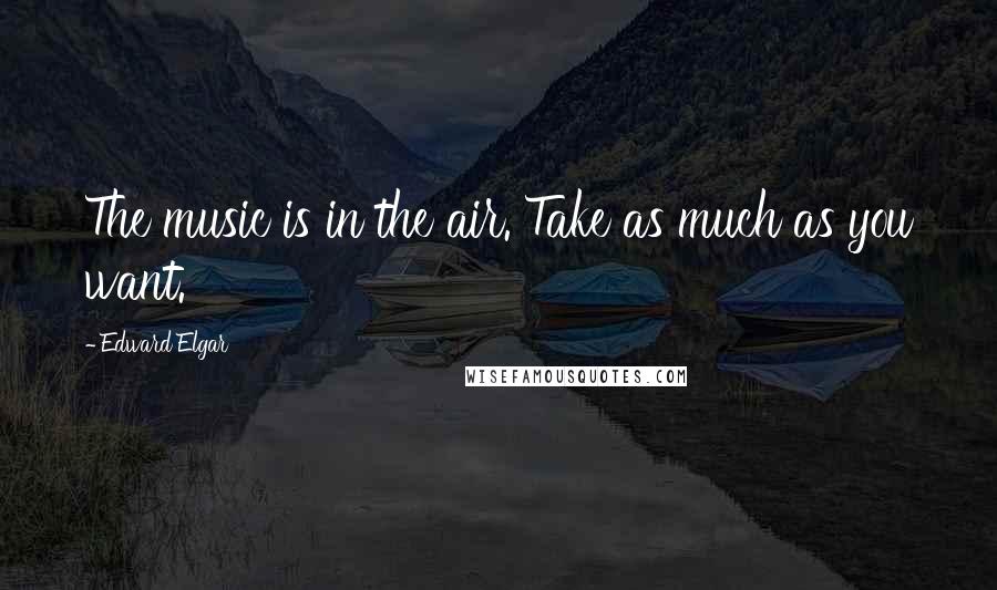 Edward Elgar Quotes: The music is in the air. Take as much as you want.