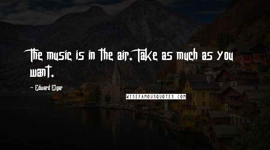 Edward Elgar Quotes: The music is in the air. Take as much as you want.