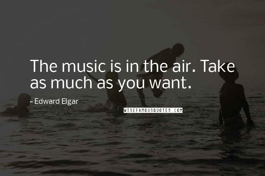 Edward Elgar Quotes: The music is in the air. Take as much as you want.