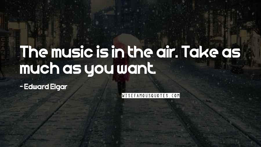 Edward Elgar Quotes: The music is in the air. Take as much as you want.