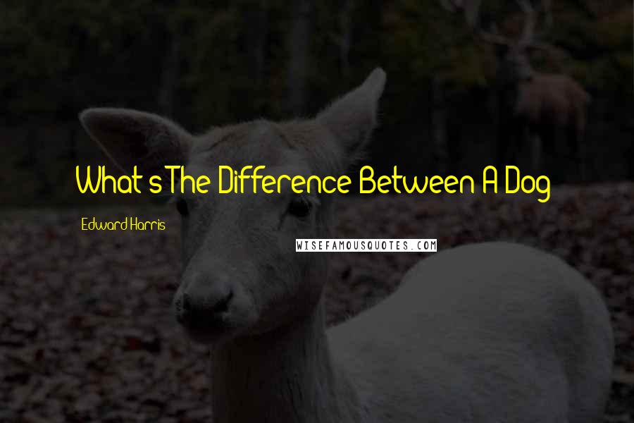 Edward Harris Quotes: What's The Difference Between A Dog?