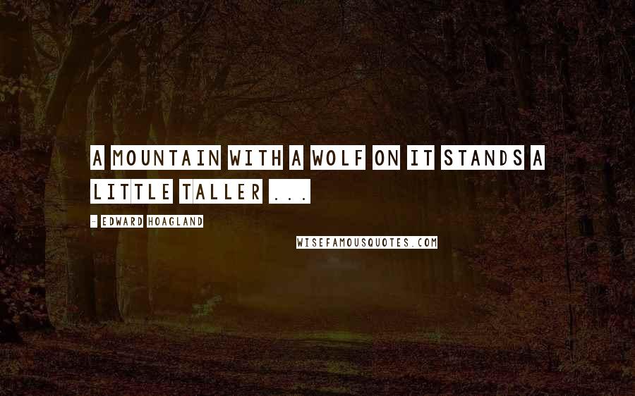 Edward Hoagland Quotes: A mountain with a wolf on it stands a little taller ...