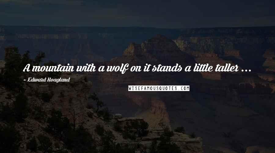 Edward Hoagland Quotes: A mountain with a wolf on it stands a little taller ...