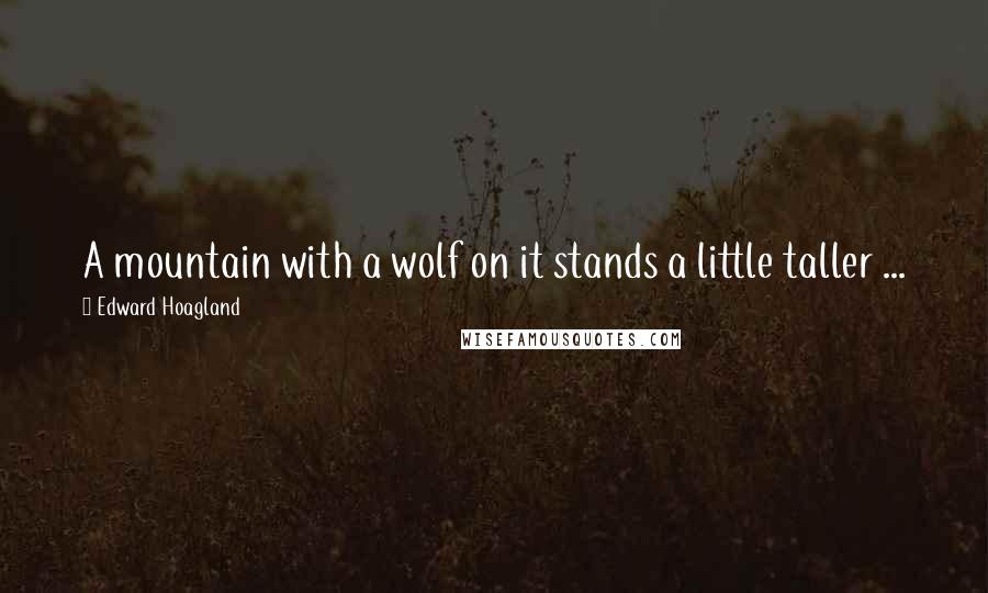 Edward Hoagland Quotes: A mountain with a wolf on it stands a little taller ...