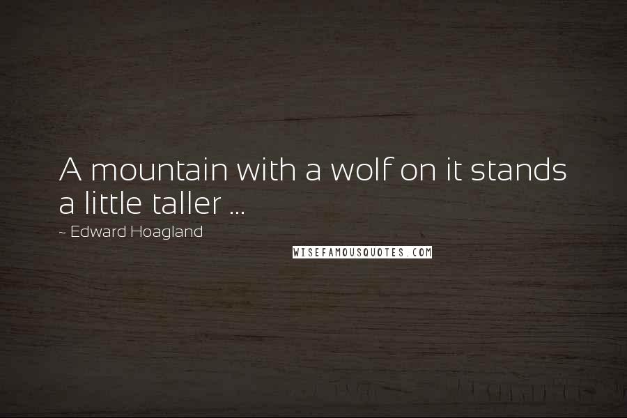 Edward Hoagland Quotes: A mountain with a wolf on it stands a little taller ...