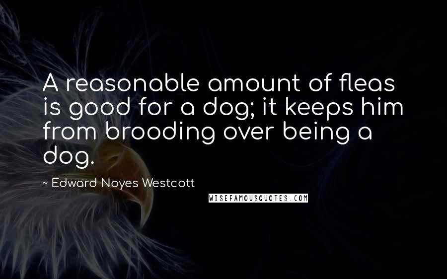 Edward Noyes Westcott Quotes: A reasonable amount of fleas is good for a dog; it keeps him from brooding over being a dog.