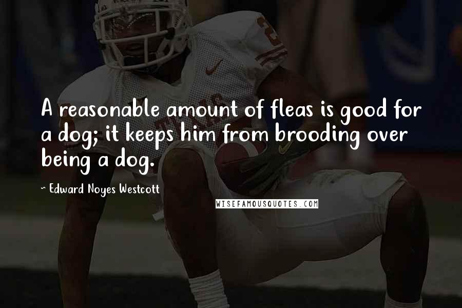 Edward Noyes Westcott Quotes: A reasonable amount of fleas is good for a dog; it keeps him from brooding over being a dog.