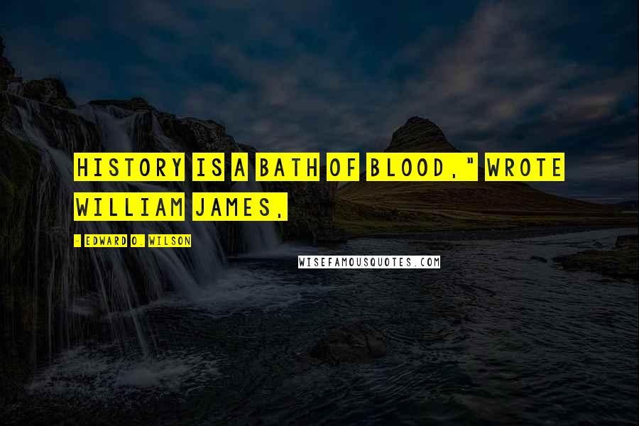 Edward O. Wilson Quotes: HISTORY IS A bath of blood," wrote William James,