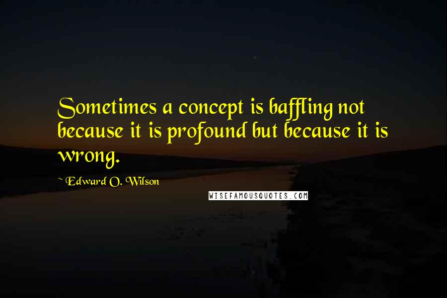 Edward O. Wilson Quotes: Sometimes a concept is baffling not because it is profound but because it is wrong.