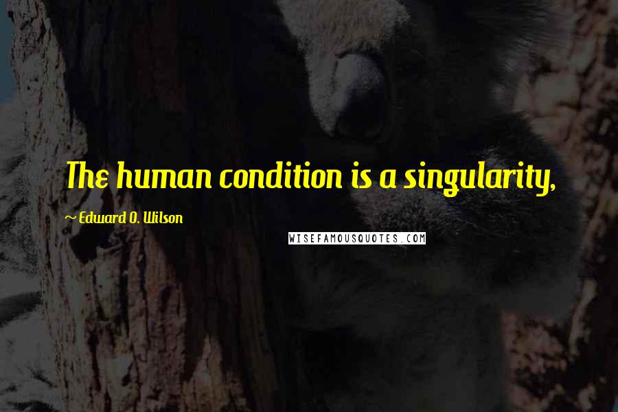 Edward O. Wilson Quotes: The human condition is a singularity,