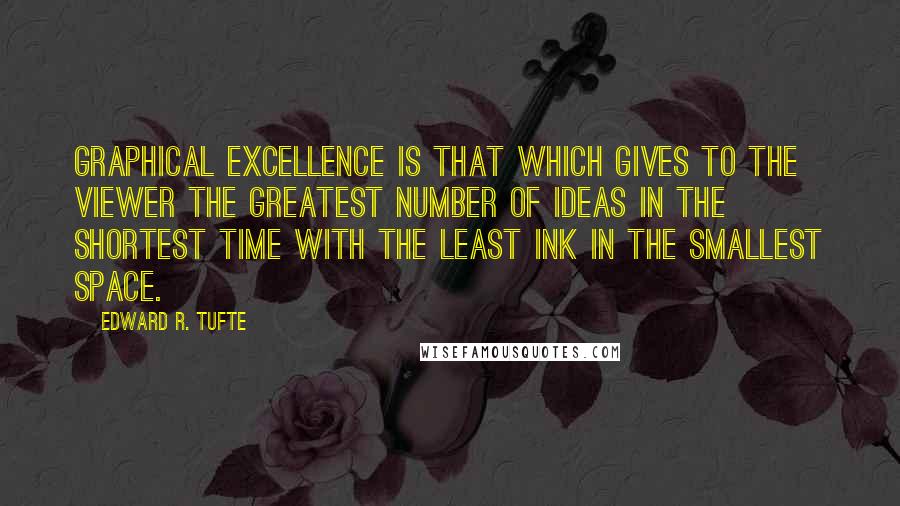 Edward R. Tufte Quotes: Graphical excellence is that which gives to the viewer the greatest number of ideas in the shortest time with the least ink in the smallest space.