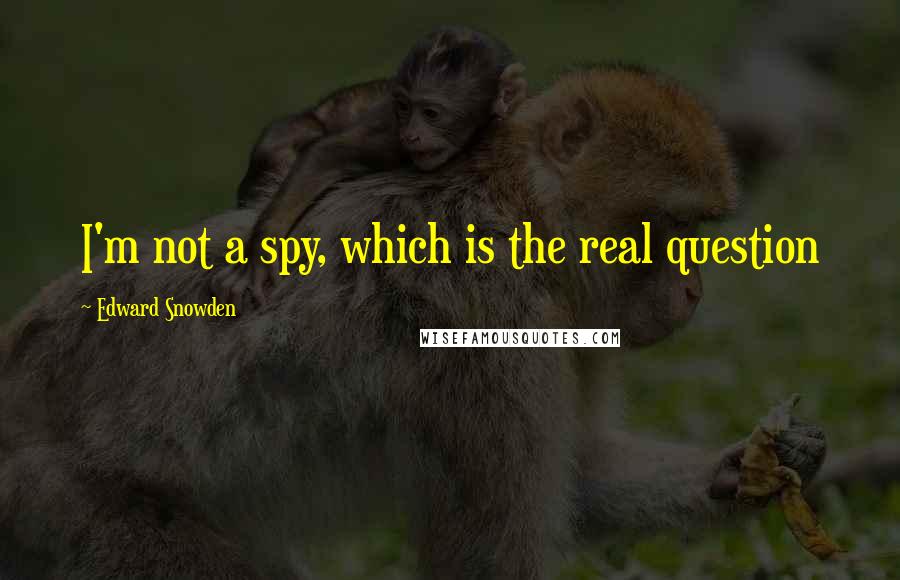 Edward Snowden Quotes: I'm not a spy, which is the real question