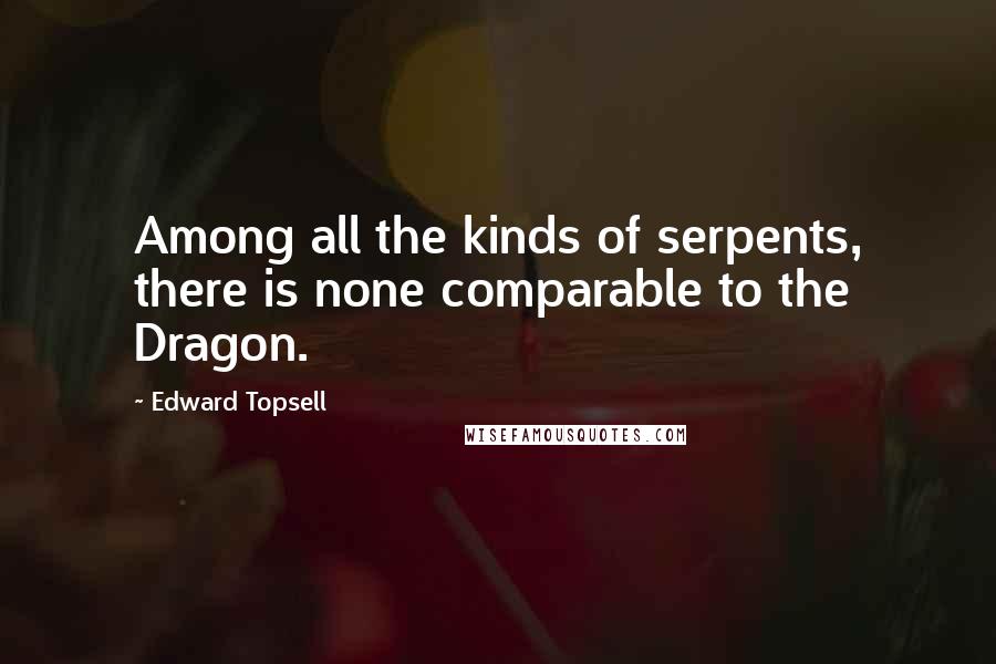 Edward Topsell Quotes: Among all the kinds of serpents, there is none comparable to the Dragon.