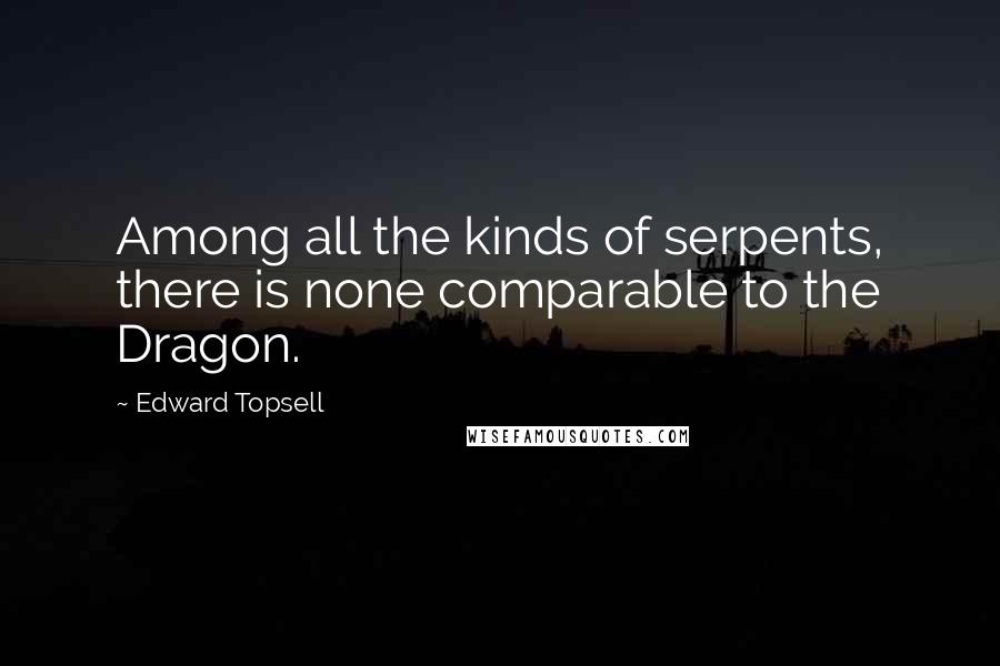 Edward Topsell Quotes: Among all the kinds of serpents, there is none comparable to the Dragon.