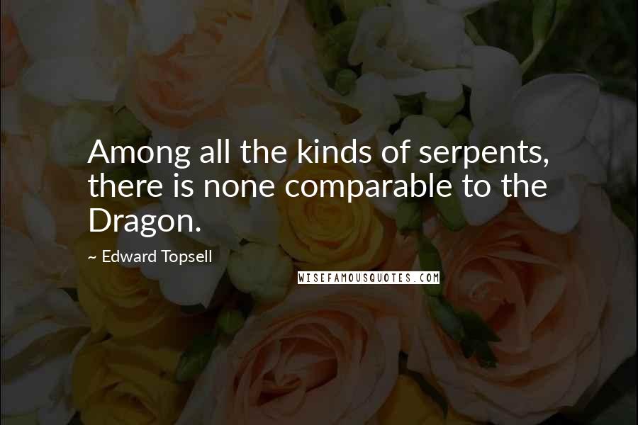 Edward Topsell Quotes: Among all the kinds of serpents, there is none comparable to the Dragon.