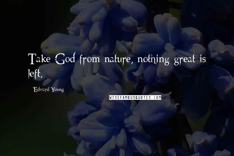 Edward Young Quotes: Take God from nature, nothing great is left.