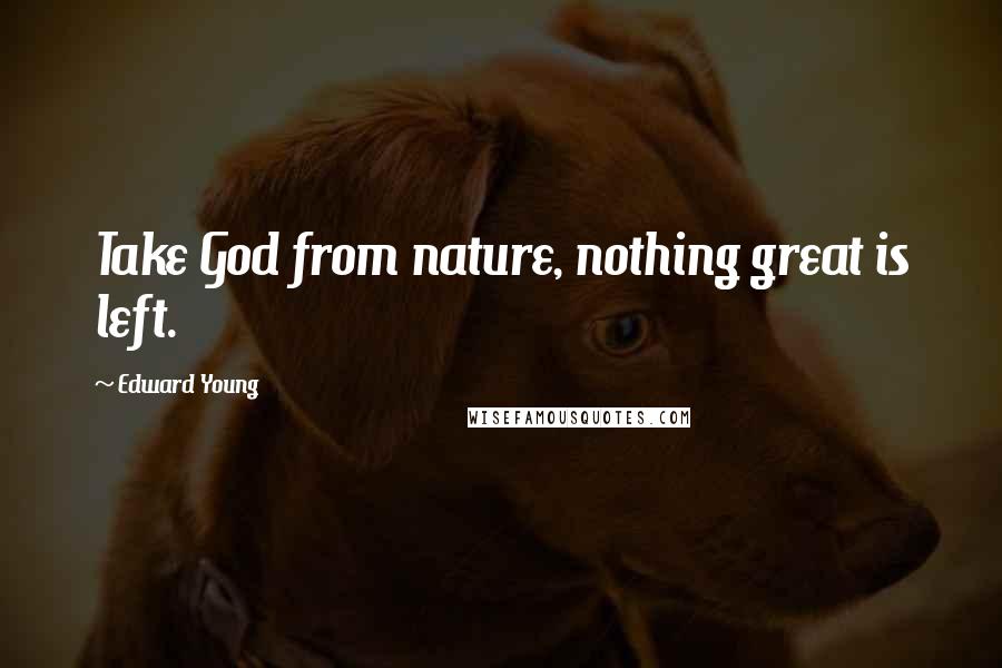 Edward Young Quotes: Take God from nature, nothing great is left.