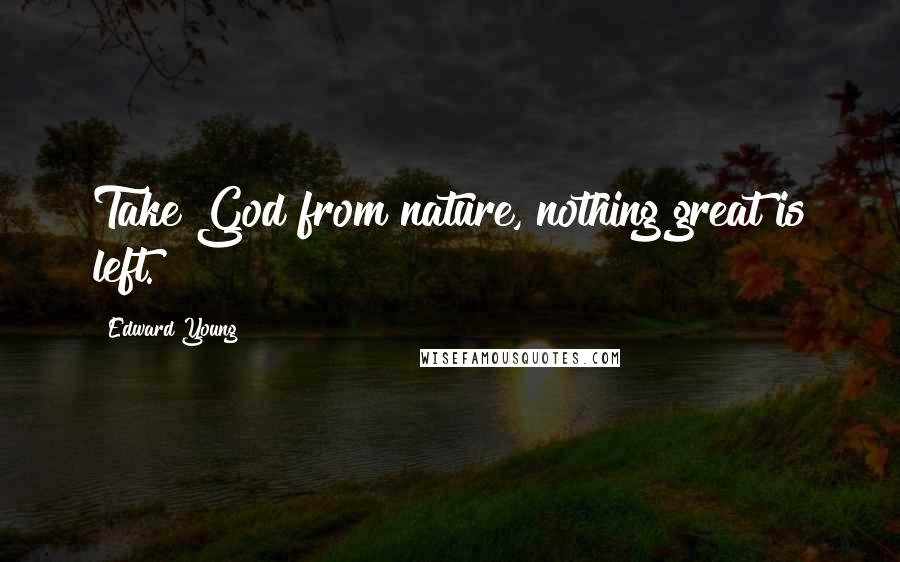 Edward Young Quotes: Take God from nature, nothing great is left.