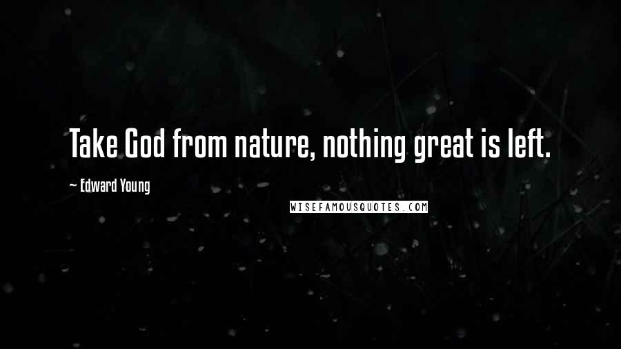 Edward Young Quotes: Take God from nature, nothing great is left.