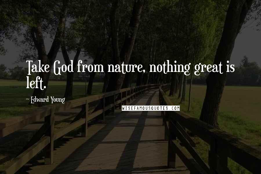 Edward Young Quotes: Take God from nature, nothing great is left.