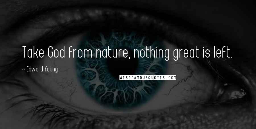 Edward Young Quotes: Take God from nature, nothing great is left.