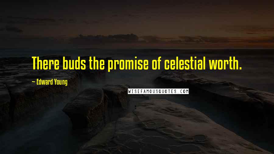 Edward Young Quotes: There buds the promise of celestial worth.