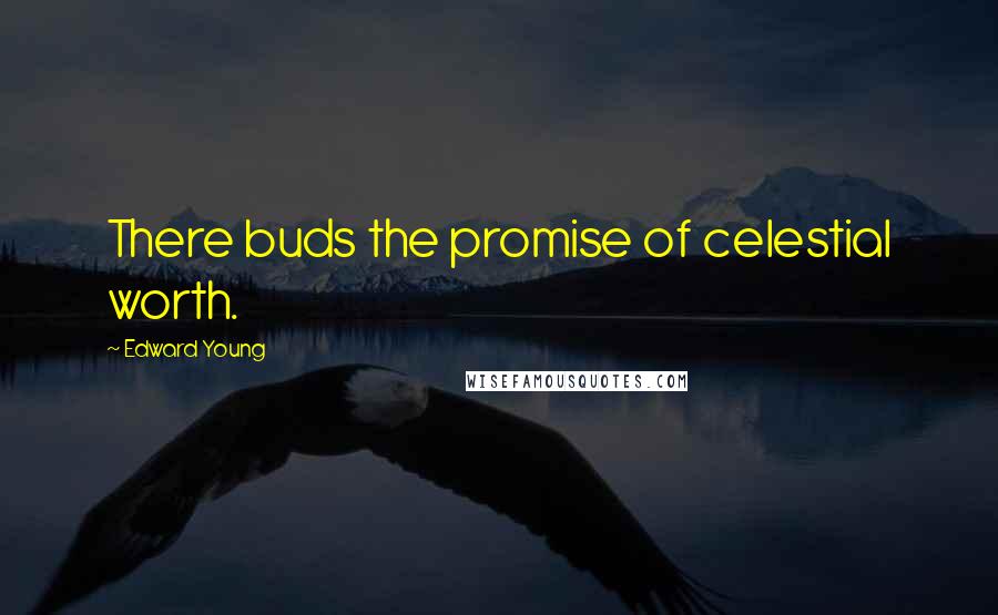 Edward Young Quotes: There buds the promise of celestial worth.
