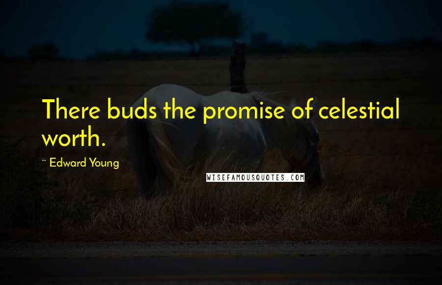 Edward Young Quotes: There buds the promise of celestial worth.