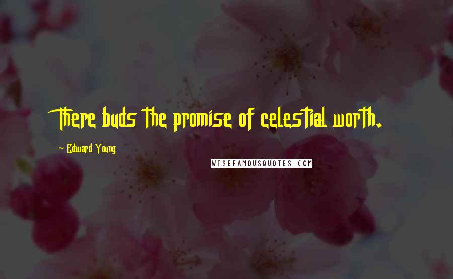 Edward Young Quotes: There buds the promise of celestial worth.