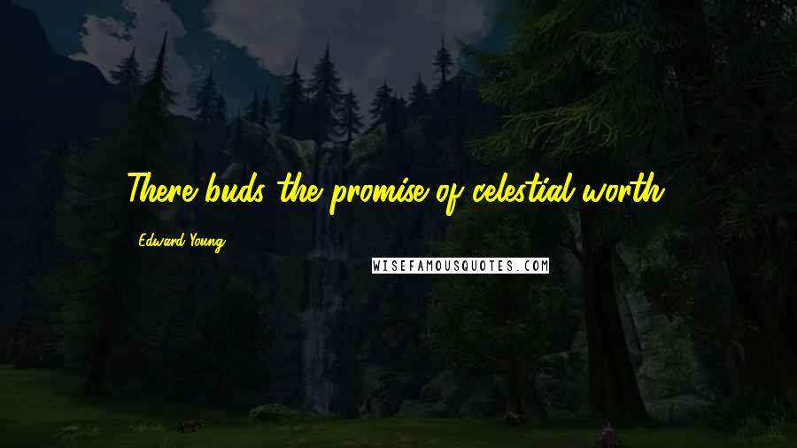Edward Young Quotes: There buds the promise of celestial worth.