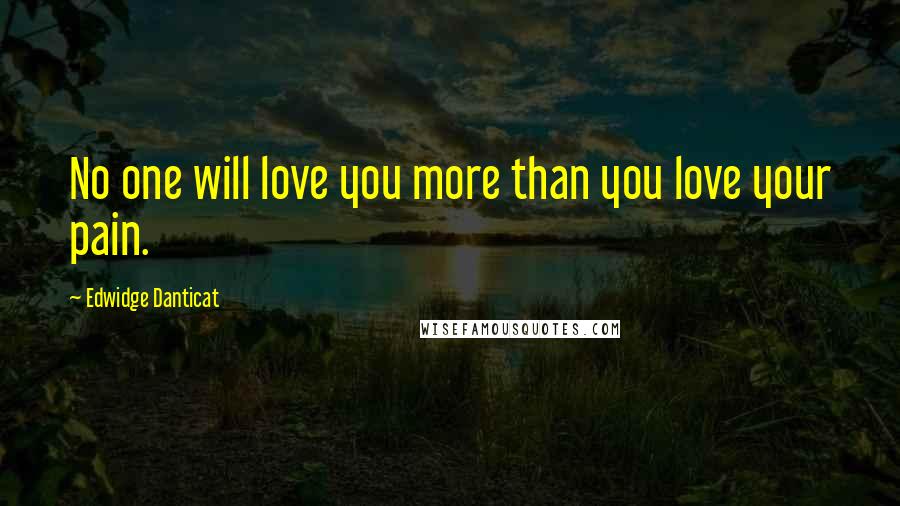 Edwidge Danticat Quotes: No one will love you more than you love your pain.