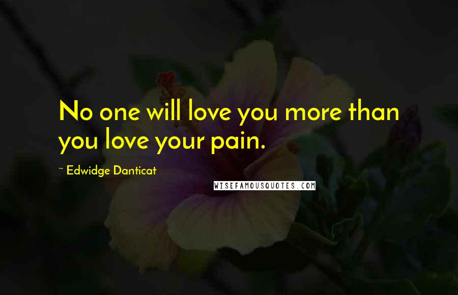Edwidge Danticat Quotes: No one will love you more than you love your pain.