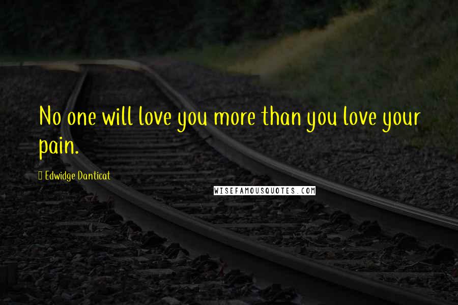 Edwidge Danticat Quotes: No one will love you more than you love your pain.