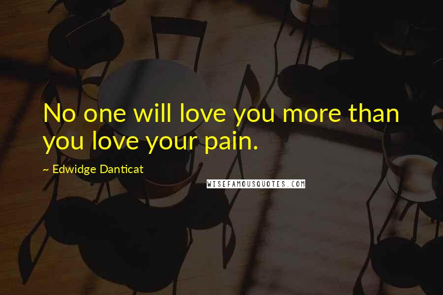 Edwidge Danticat Quotes: No one will love you more than you love your pain.