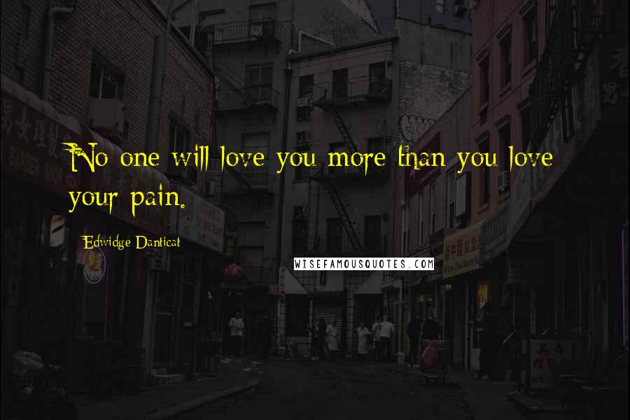 Edwidge Danticat Quotes: No one will love you more than you love your pain.