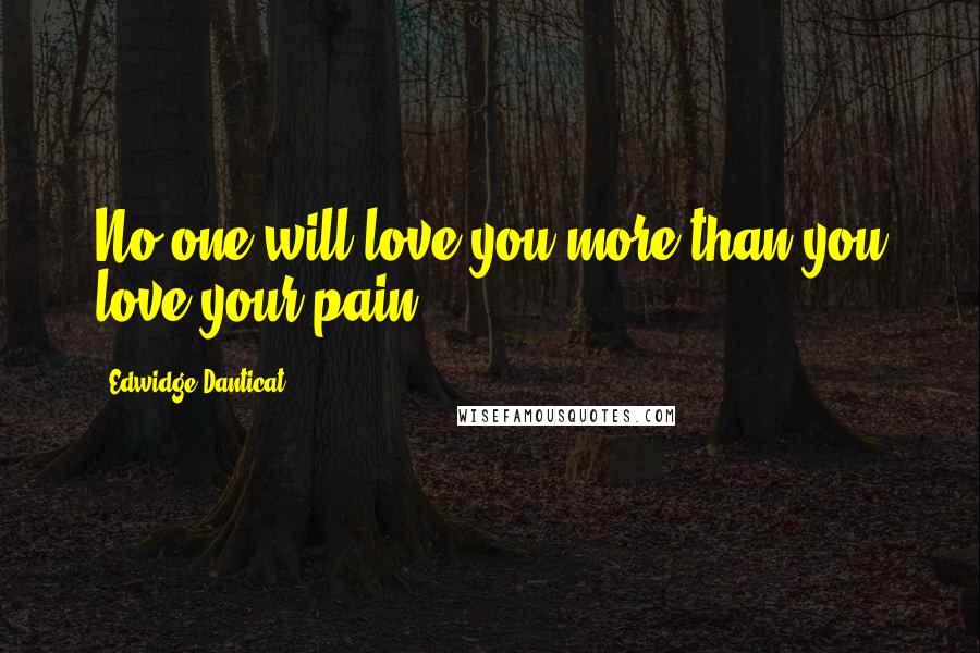 Edwidge Danticat Quotes: No one will love you more than you love your pain.