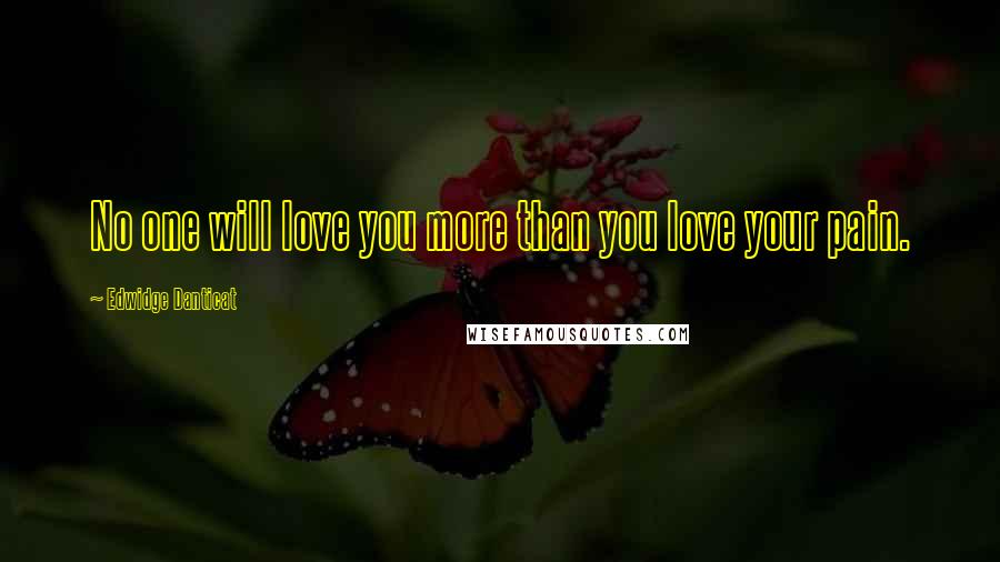Edwidge Danticat Quotes: No one will love you more than you love your pain.