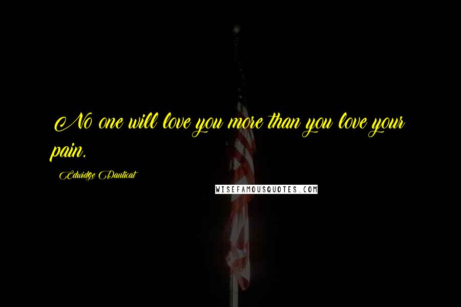 Edwidge Danticat Quotes: No one will love you more than you love your pain.