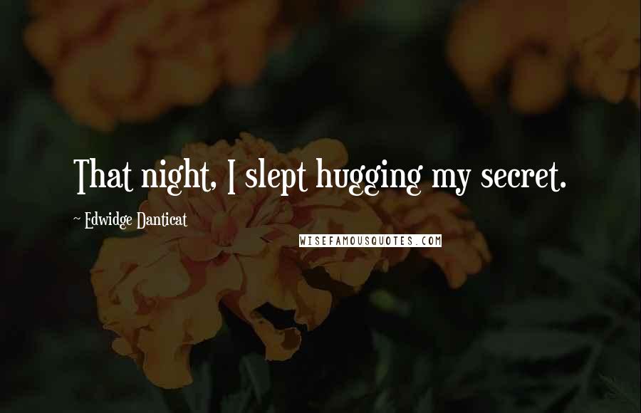 Edwidge Danticat Quotes: That night, I slept hugging my secret.