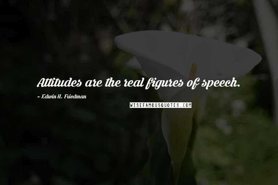 Edwin H. Friedman Quotes: Attitudes are the real figures of speech.