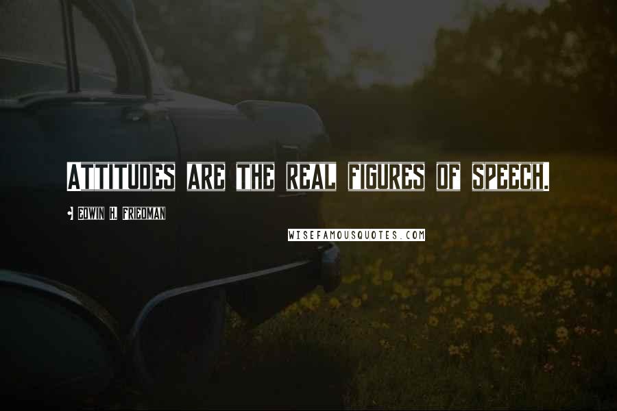 Edwin H. Friedman Quotes: Attitudes are the real figures of speech.