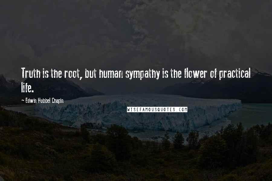 Edwin Hubbel Chapin Quotes: Truth is the root, but human sympathy is the flower of practical life.