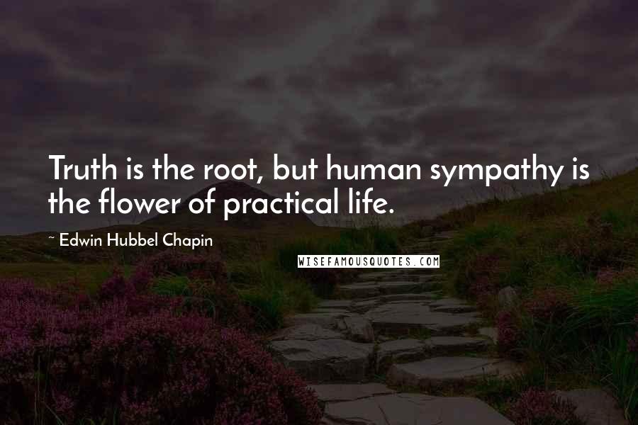 Edwin Hubbel Chapin Quotes: Truth is the root, but human sympathy is the flower of practical life.