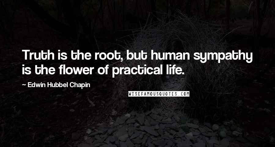 Edwin Hubbel Chapin Quotes: Truth is the root, but human sympathy is the flower of practical life.