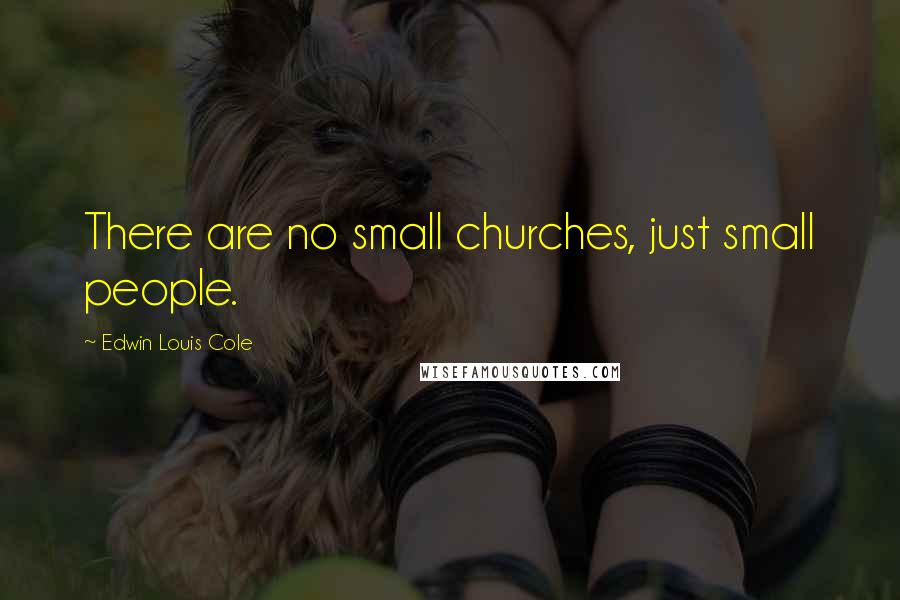 Edwin Louis Cole Quotes: There are no small churches, just small people.