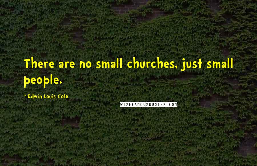 Edwin Louis Cole Quotes: There are no small churches, just small people.